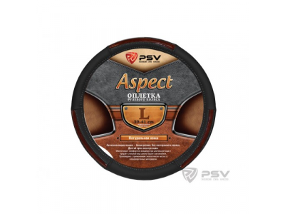 Оплетка на руль кожаная "PSV" ASPECT (Черный) M