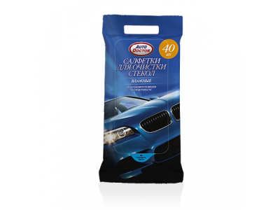 Салфетки для очистки стекол, влажные, автомобильные 40шт., AD1001 AutoDoctor